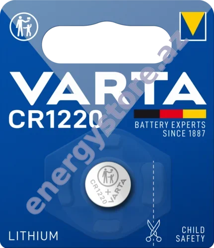 VARTA LITHIUM Coin CR1220 — CR1220 litium-manqan dioksid batareya (06220)
