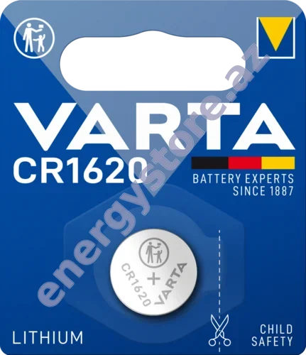 VARTA LITHIUM Coin CR1620 — CR1620 litium-manqan dioksid batareya (06620)