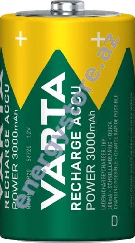 VARTA Recharge Accu Power D 3000 mAh — D nikel-metal hidrid batareya (56720)